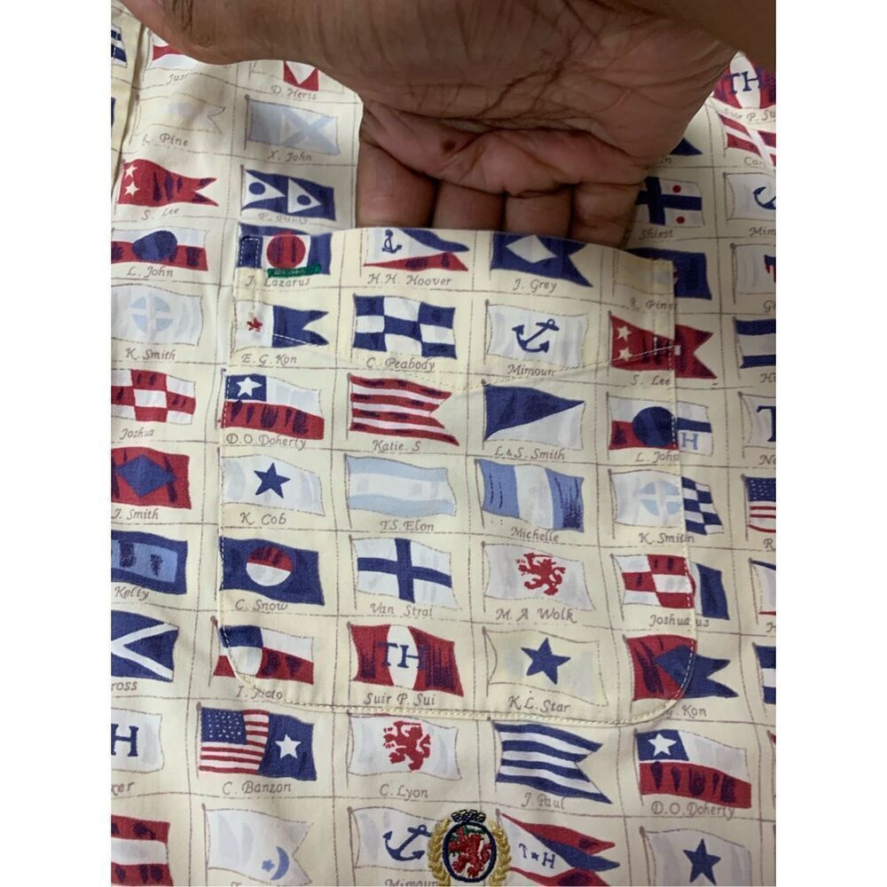 Vintage Flag Patterned Button Down Top - image 5